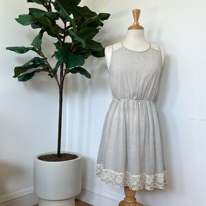 Zara midi dress with polka dots and floral lace detail